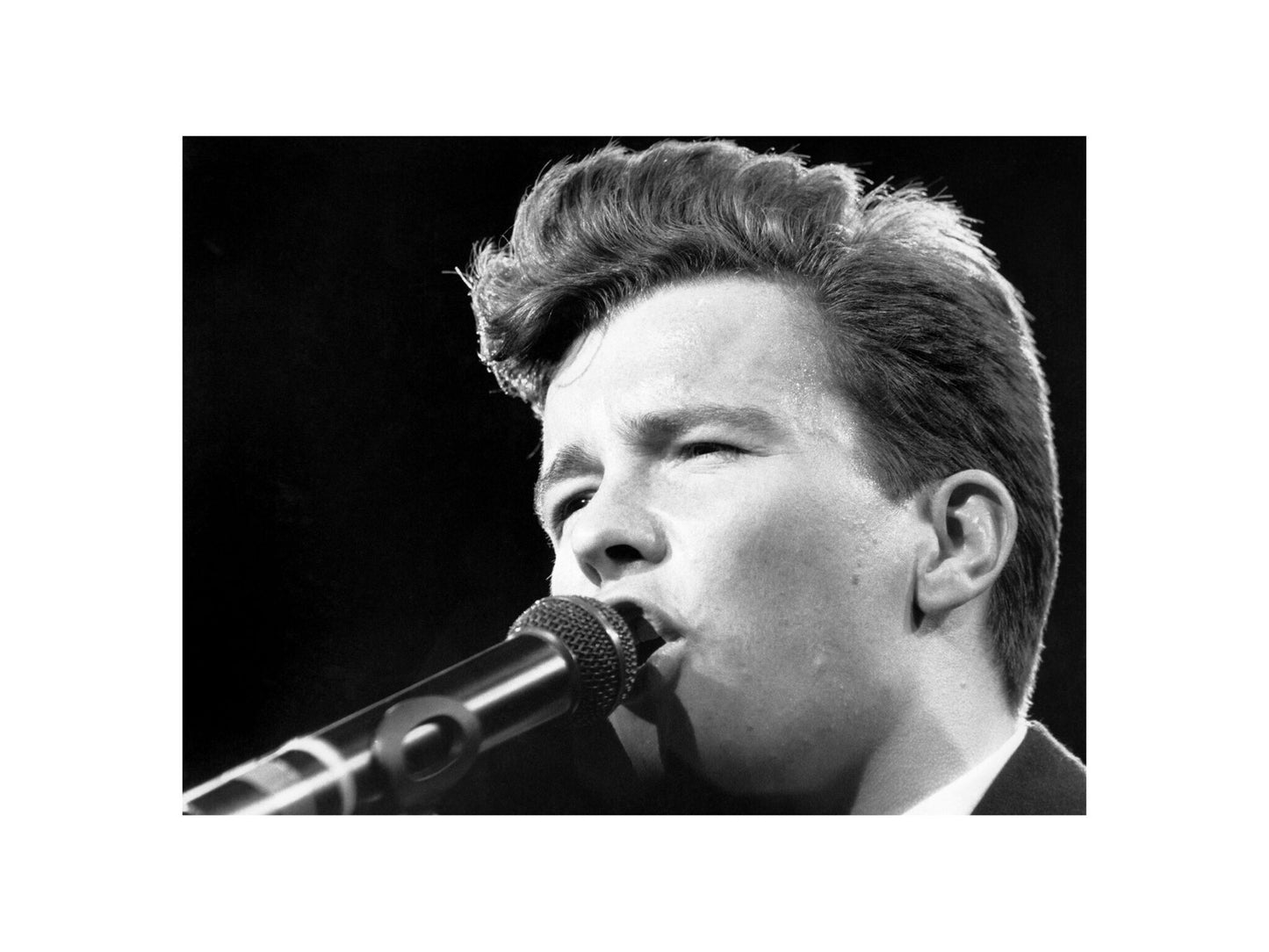 Rick Astley - Portrait at the Microphone, England, 1987 Print