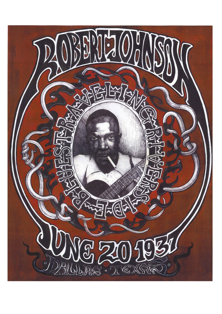 Robert Johnson - Live in Dallas, Texas, USA, 1937 Illustration Poster