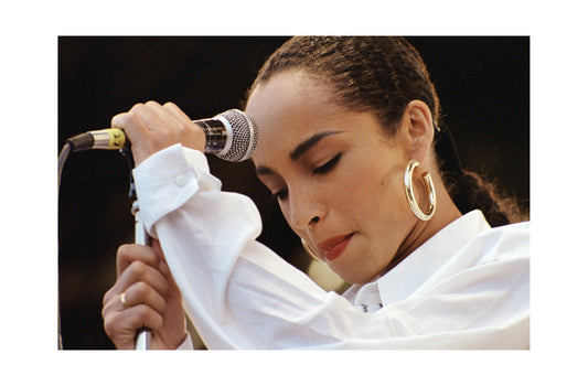 Sade - At the Microphone on Stage, England, 1985 Print