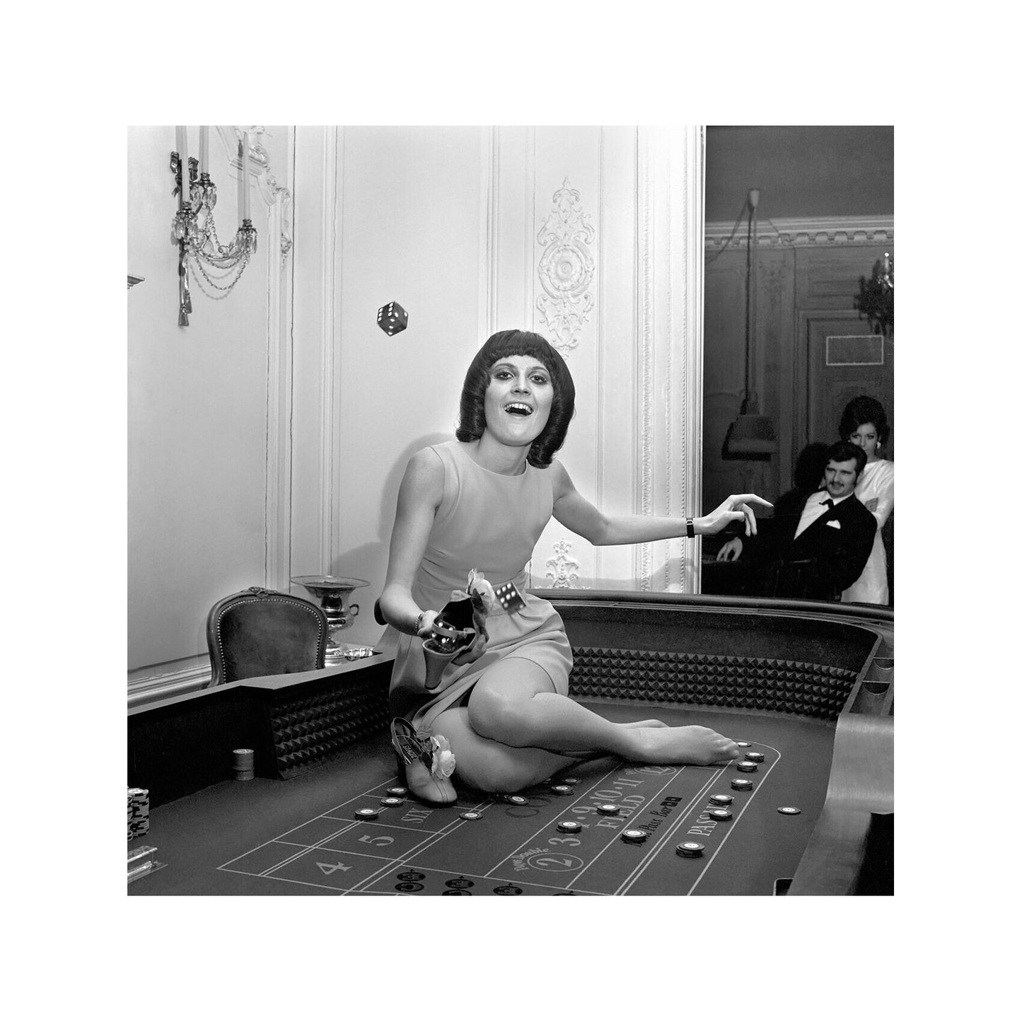 Sandie Shaw - Barefoot on Top of a Casino Table, England, 1969 Print