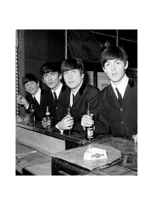 The Beatles - Drinking Pepsi at a Bar in Paris, 1964 Print
