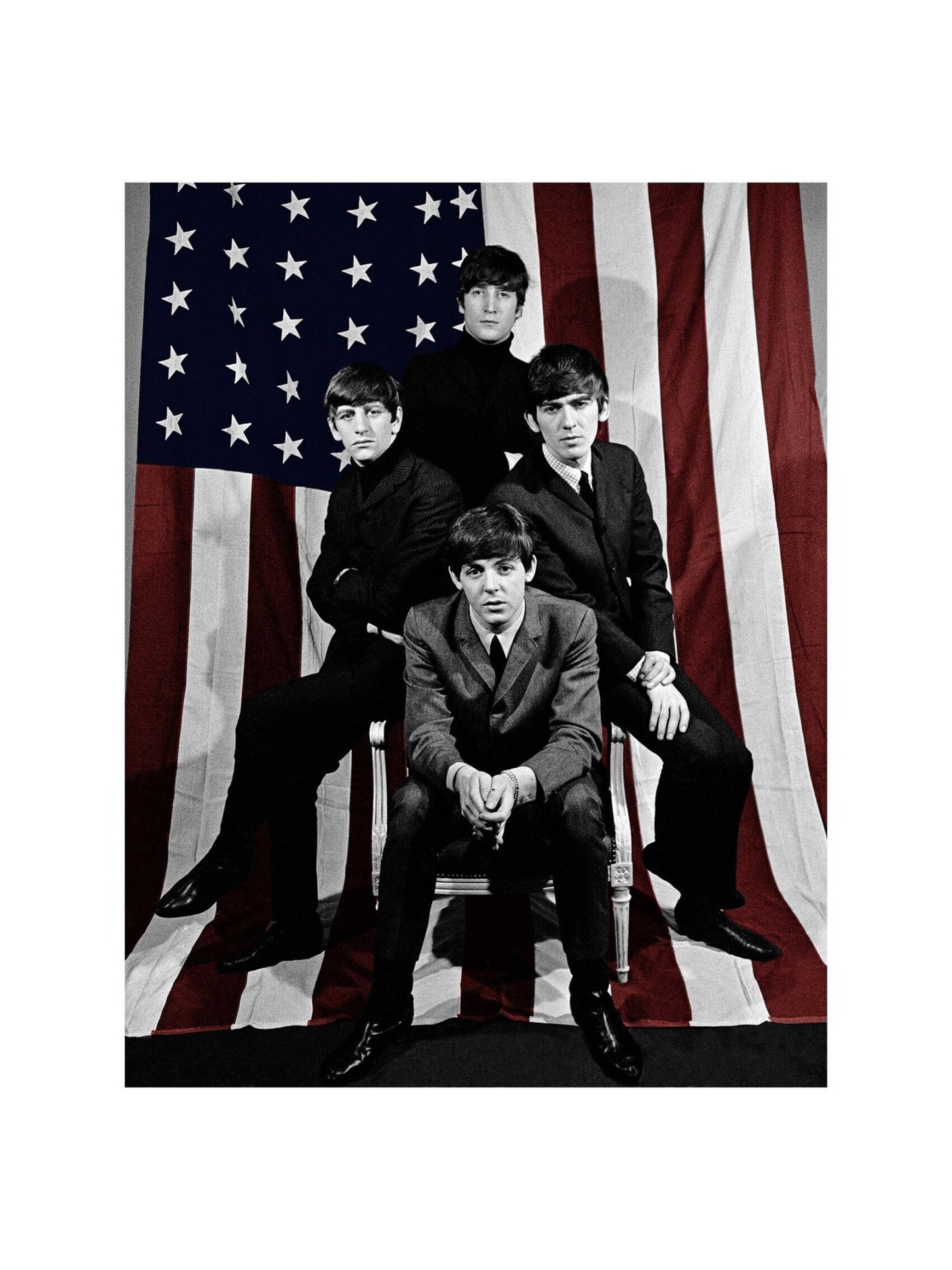 The Beatles - Band with the United States Flag, 1964