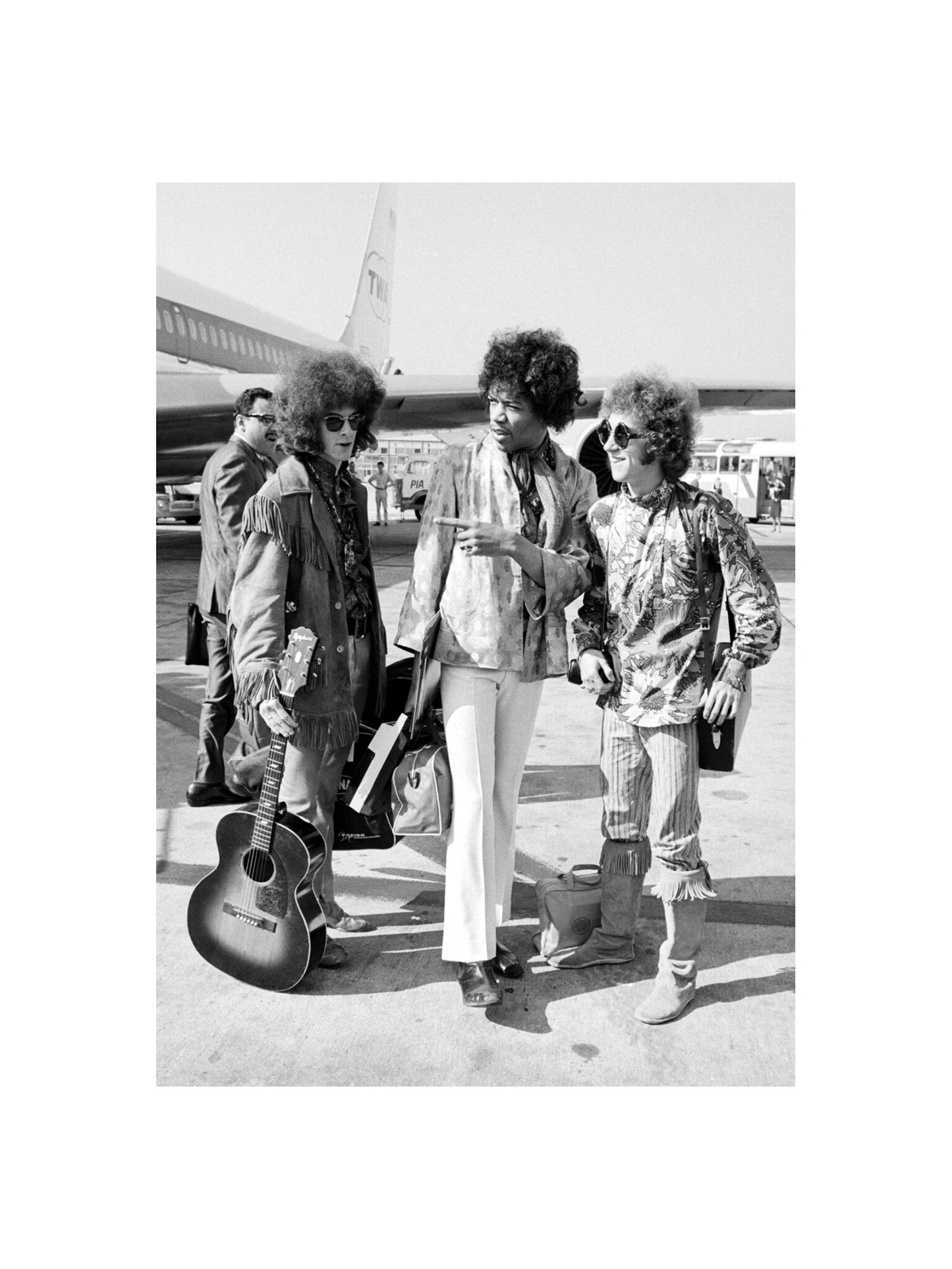 The Jimi Hendrix Experience - Arriving At Heathrow, England, 1967 Print 2