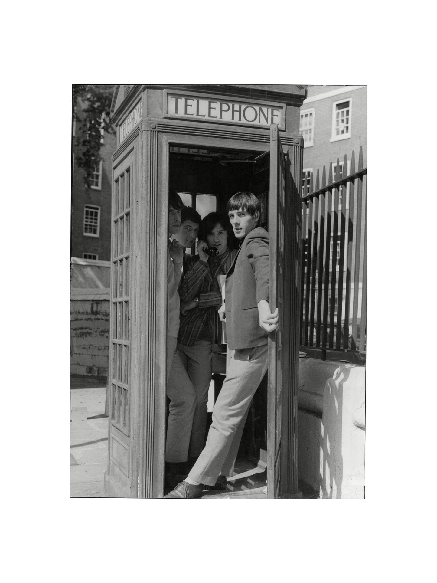The Kinks - Band Inside a London Telephone Box, England, 1964 Print