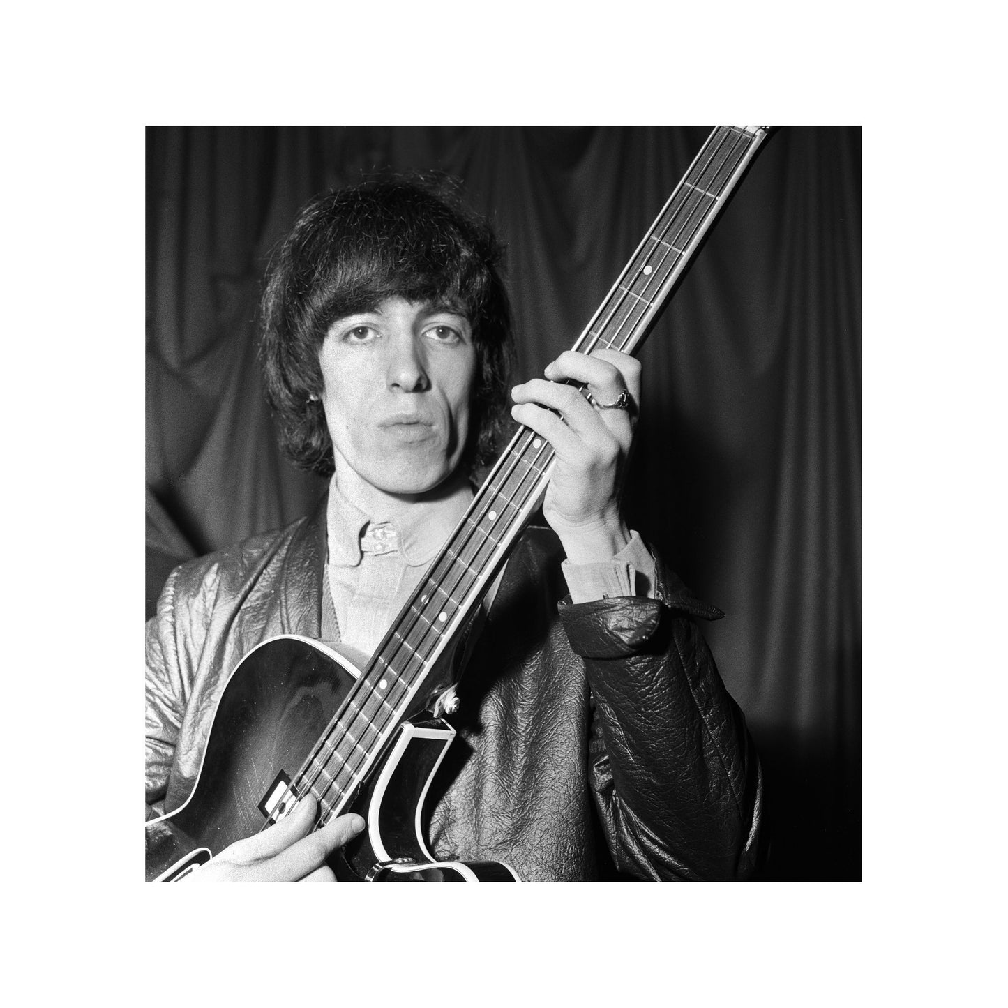 The Rolling Stones - Bill Wyman With His Framus Bass, Ireland, 1965 Print
