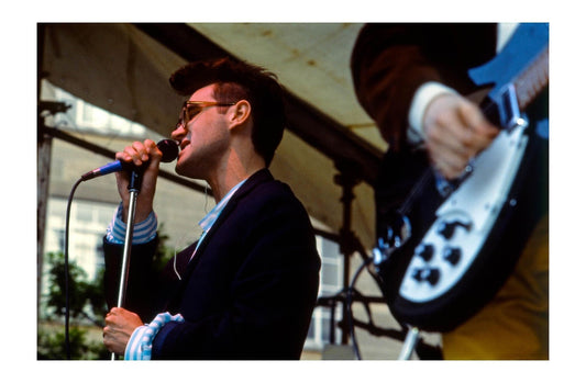 The Smiths - Morrissey Singing and Johnny Marr Playing Guitar on Stage, England, 1984 Print (1/2)