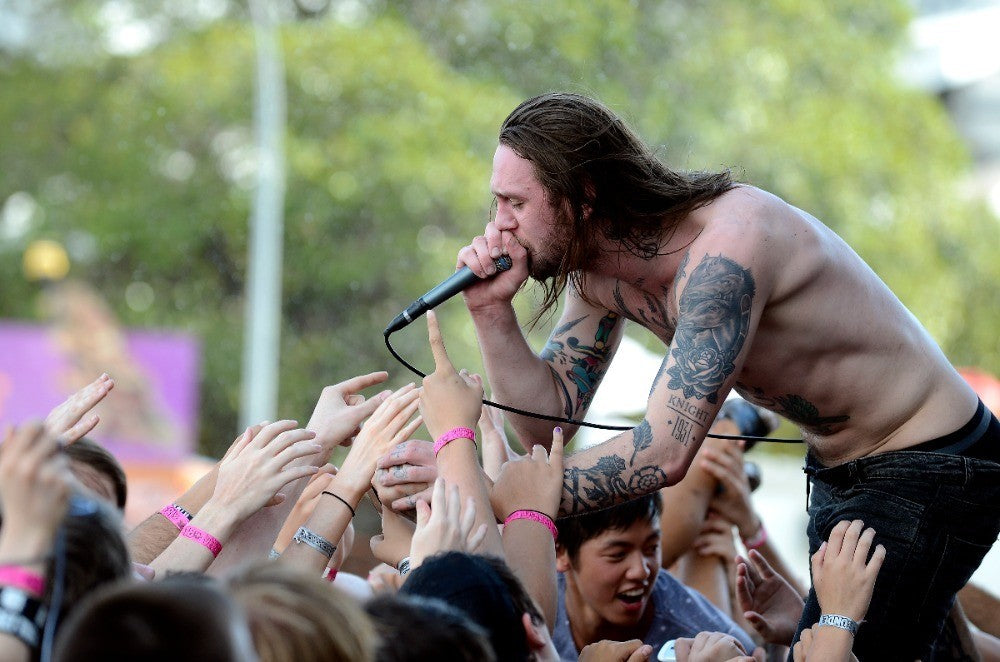While She Sleeps - Lawrence Taylor Singing Into the Crowd, Australia, 2013 Poster (1/2)