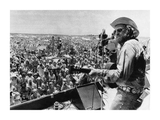 Willie Nelson - On Stage at His 'July 4th Picnic' Music Festival, USA, 1974 Print